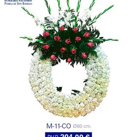 Tanatorio Piedrabuena - Porzuna corona con rosas rosadas