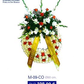 Tanatorio Piedrabuena - Porzuna corona con listón dorado