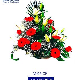 Tanatorio Piedrabuena - Porzuna arreglo floral con flores rojas